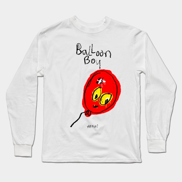 Balloon Boy Long Sleeve T-Shirt by Justin Aerni Studios